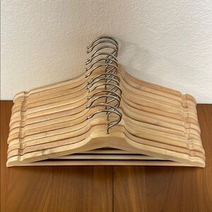 Set of 12 Wooden Clothes Hanger with Metal Hook